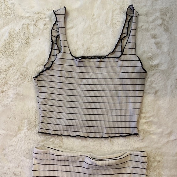 Fashion Nova Black & White Striped Skirt Set - Picture 6 of 8